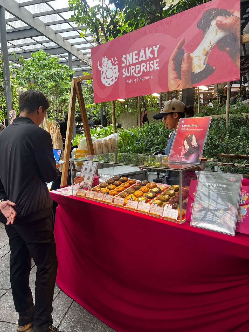 Sneaky Surprise cookie pop-up booth